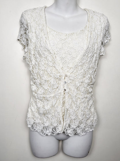 Cream coloured lace top | Approx size SMALL