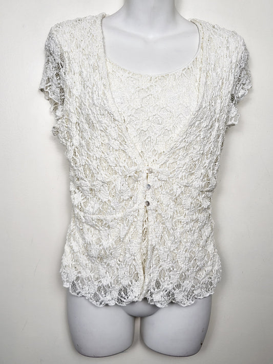 Cream coloured lace top | Approx size SMALL