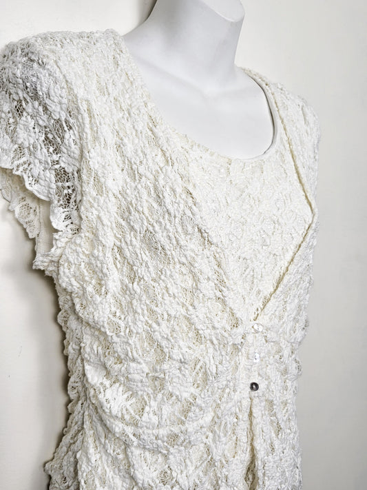 Cream coloured lace top | Approx size SMALL