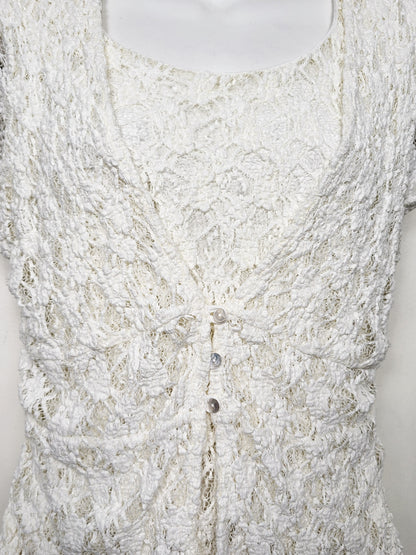 Cream coloured lace top | Approx size SMALL