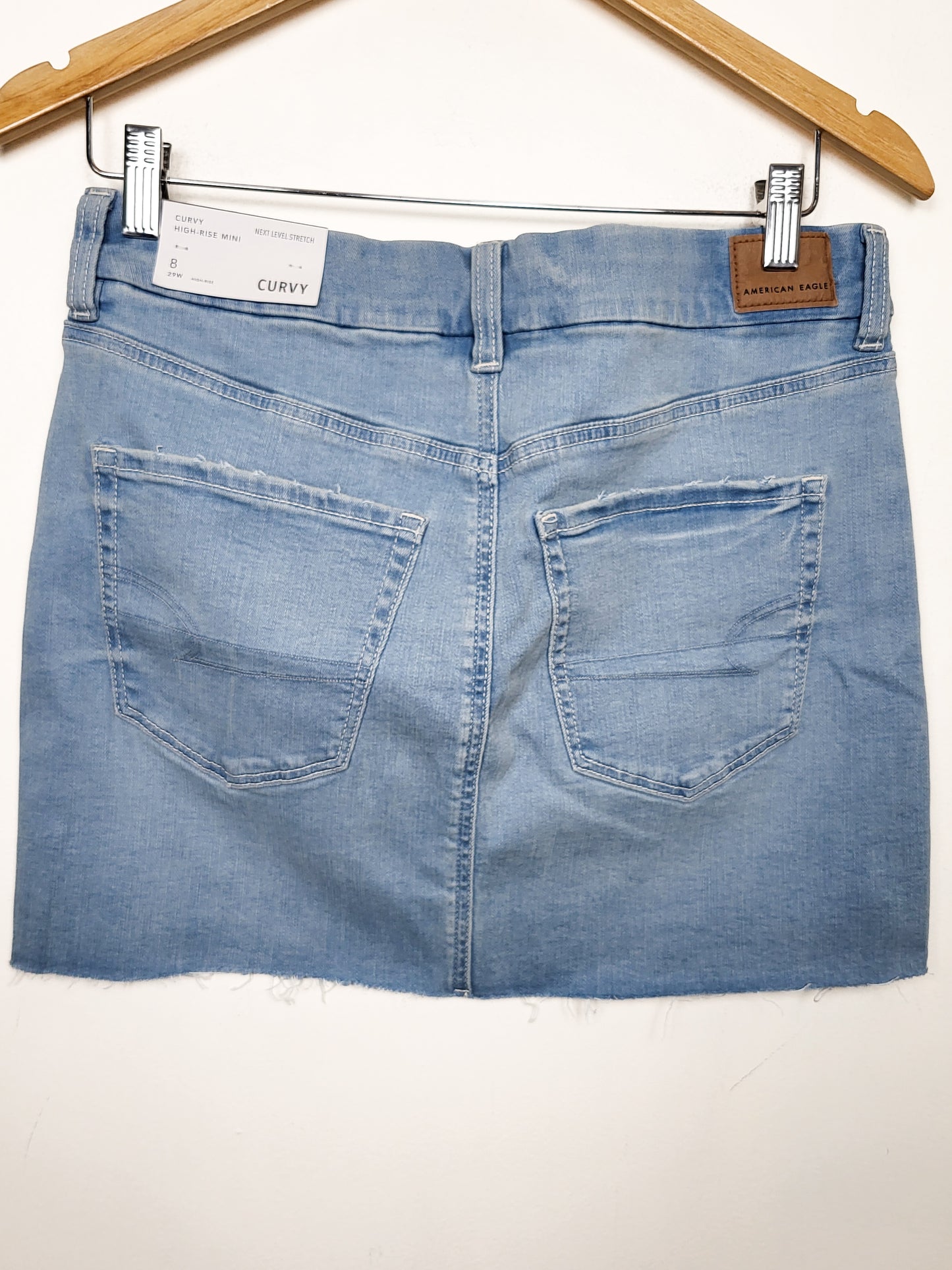 NEW - American Eagle Curvy Hi-Rise Mini Denim Skirt | Size 8