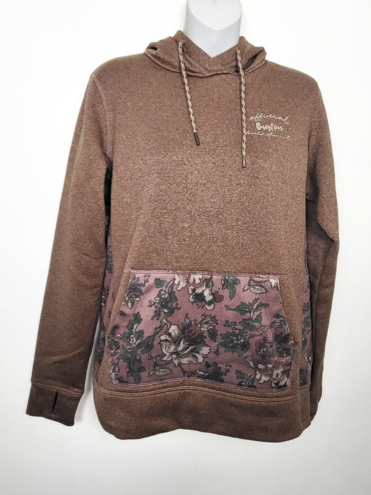 Burton Women's brown and floral pullover hoodie | Size MEDIUM