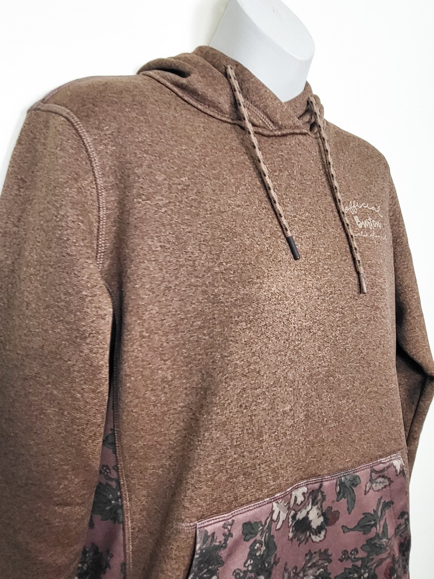 Burton Women's brown and floral pullover hoodie | Size MEDIUM
