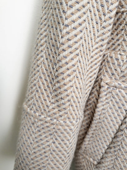 Vintage Y2K era Cleo Petite herringbone wool blend pea coat | Size 6 PETITE