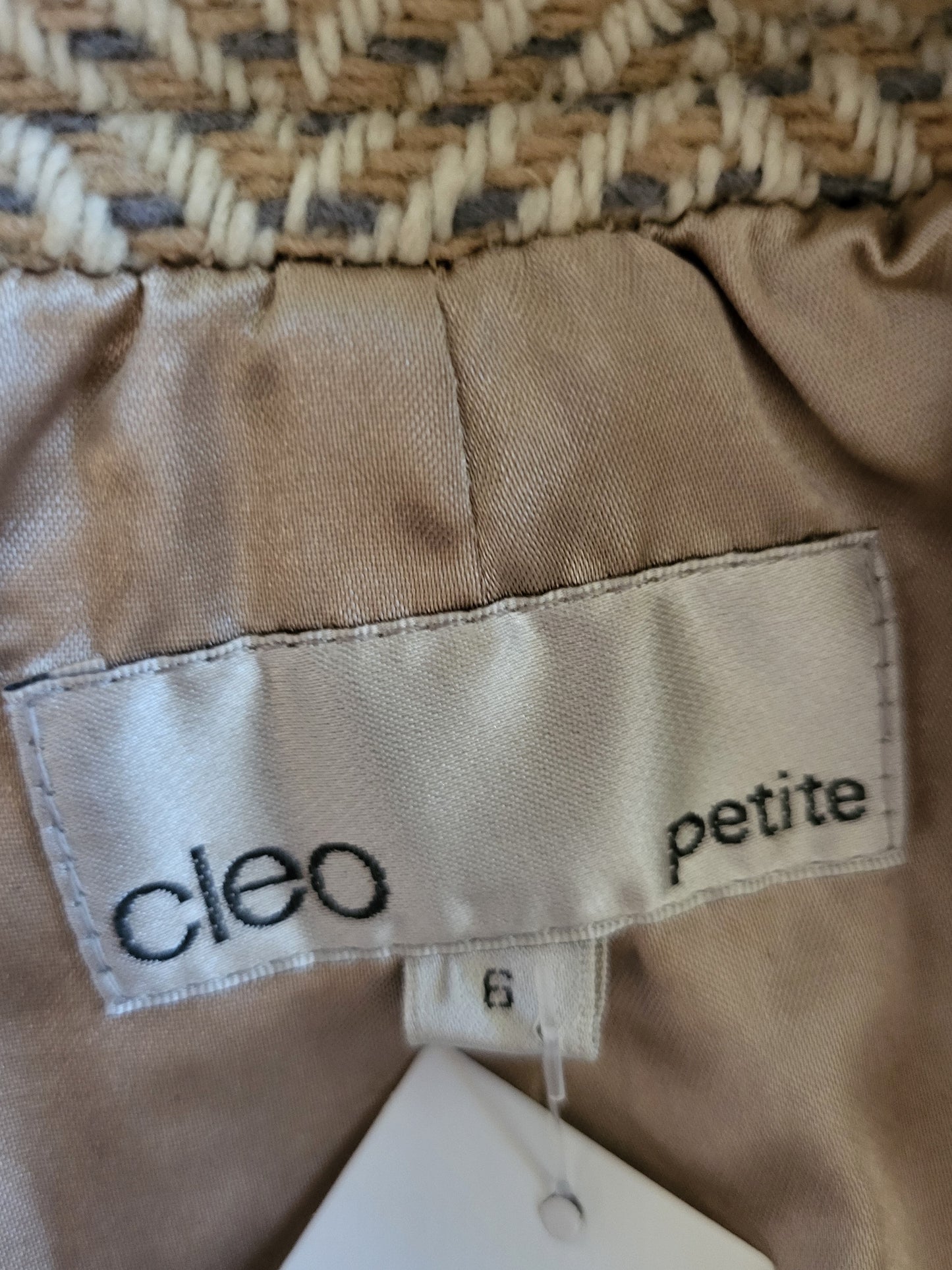 Vintage Y2K era Cleo Petite herringbone wool blend pea coat | Size 6 PETITE