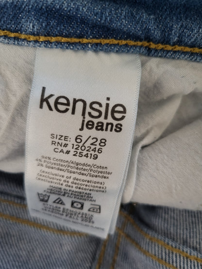 Kensie Jeans Medium Wash "The Allie" High Rise Slim Straight Jeans | Size 6
