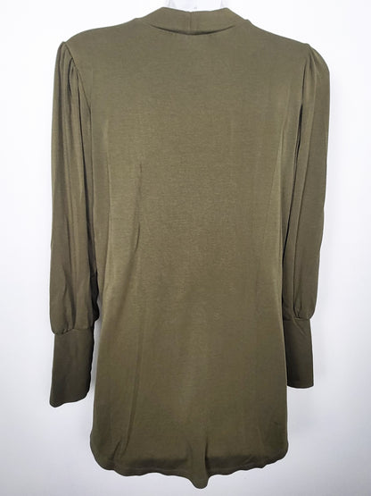 Dwelling Apparel by Little and Lively Women's Puff Sleeve Mock-Neck Bamboo Tunic | Size LARGE