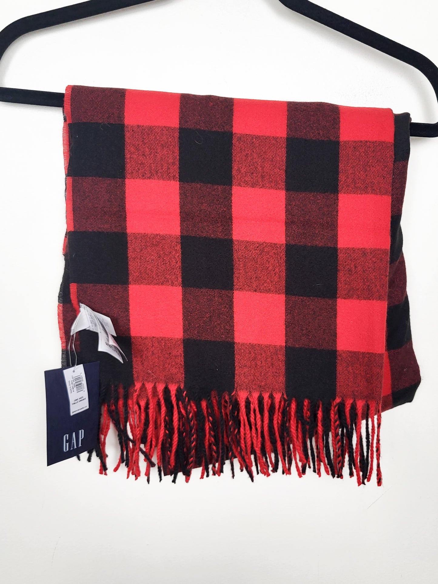 NEW - Gap red plaid flannel scarf