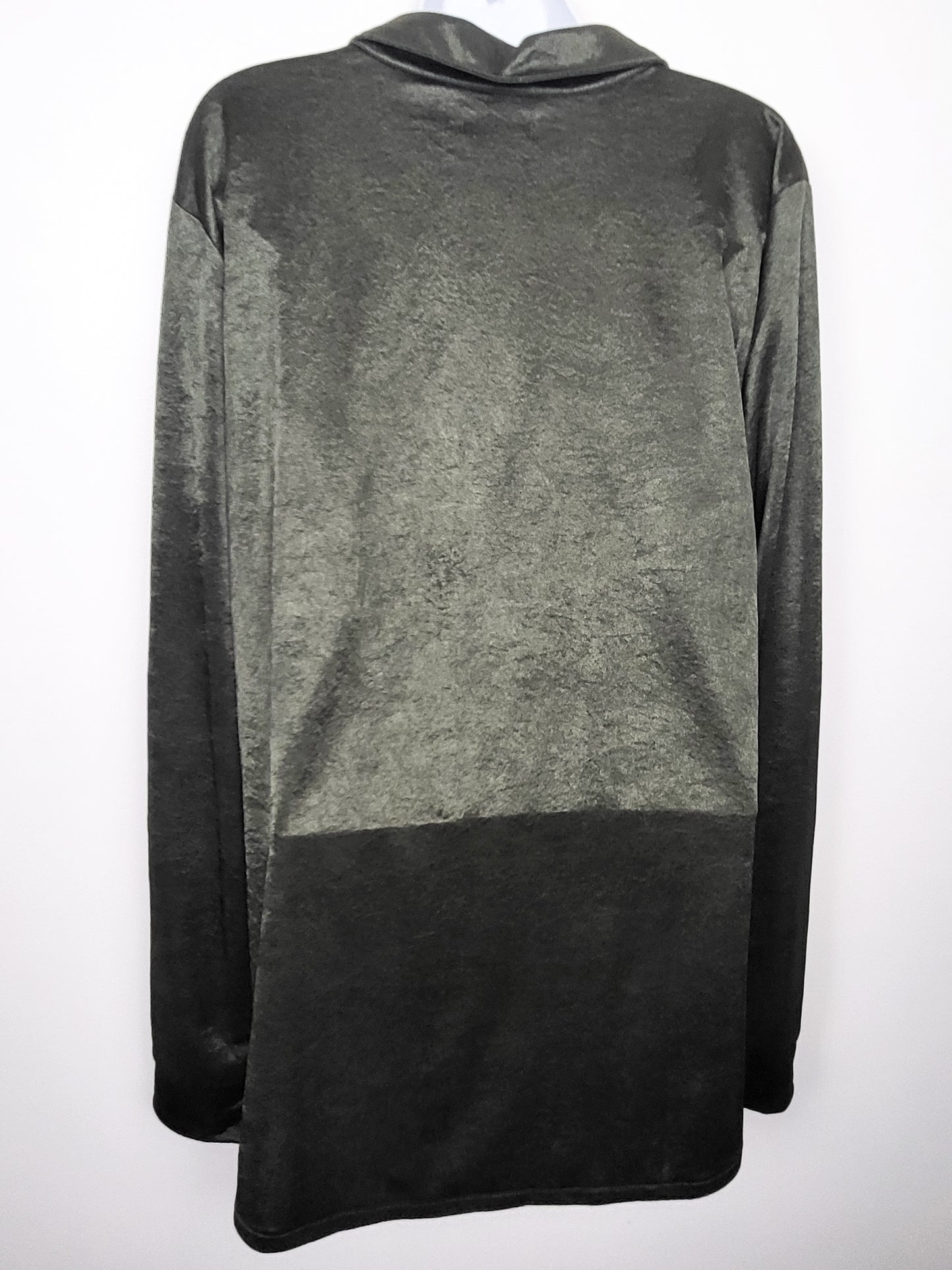 Gap Satin Relaxed Button-Front Shirt in Olive Green | Size XL TALL