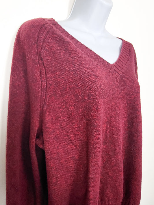 Old Navy burgundy V-neck sweater | size LARGE TALL