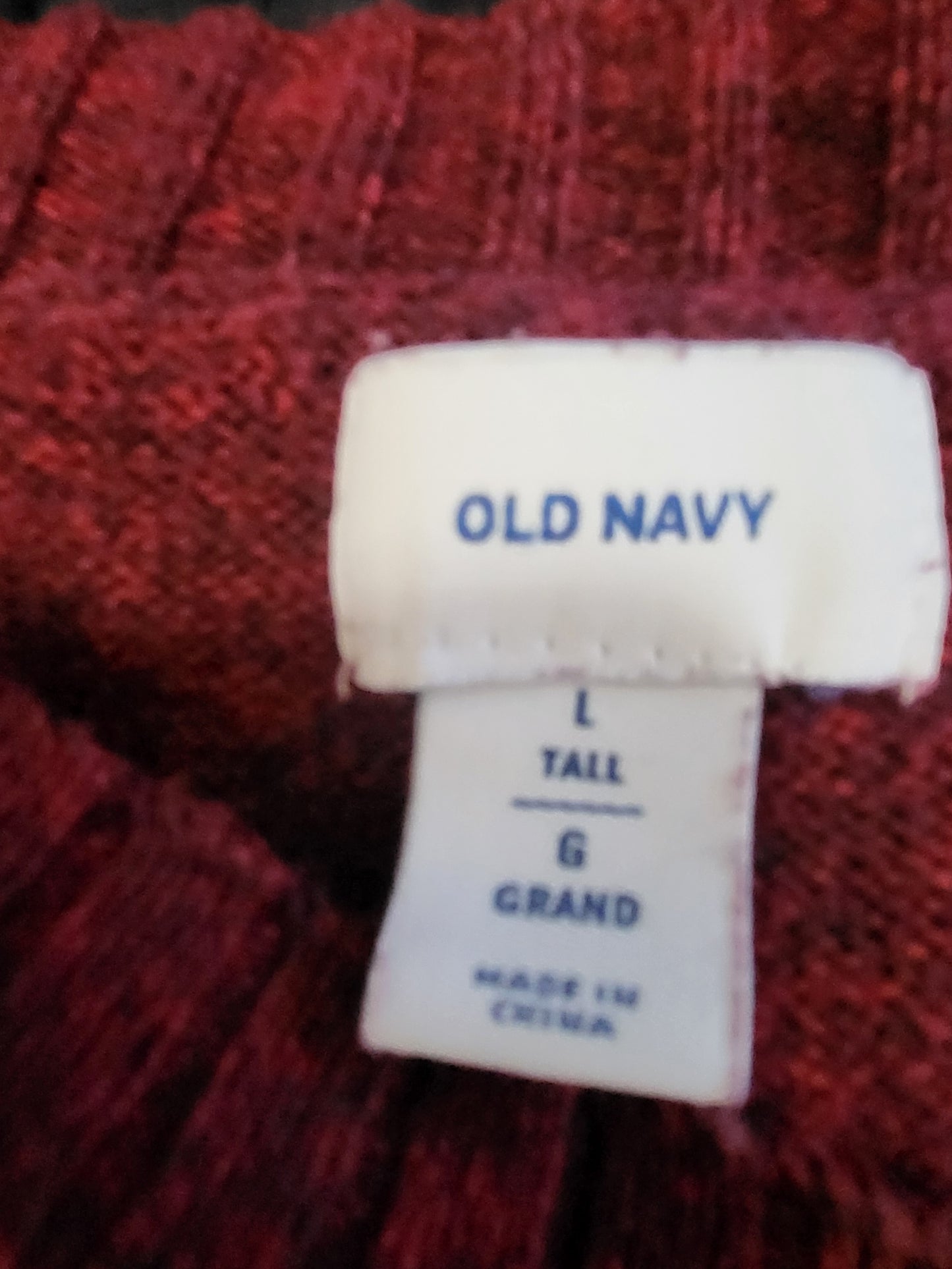 Old Navy burgundy V-neck sweater | size LARGE TALL