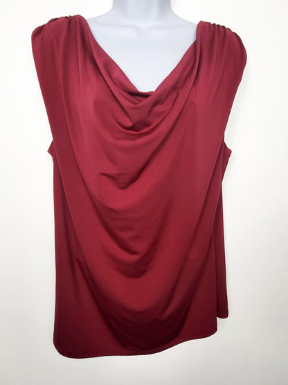 Ricki's Red Layered Rhinestone Chain-Back Sleeveless Top | Size LARGE