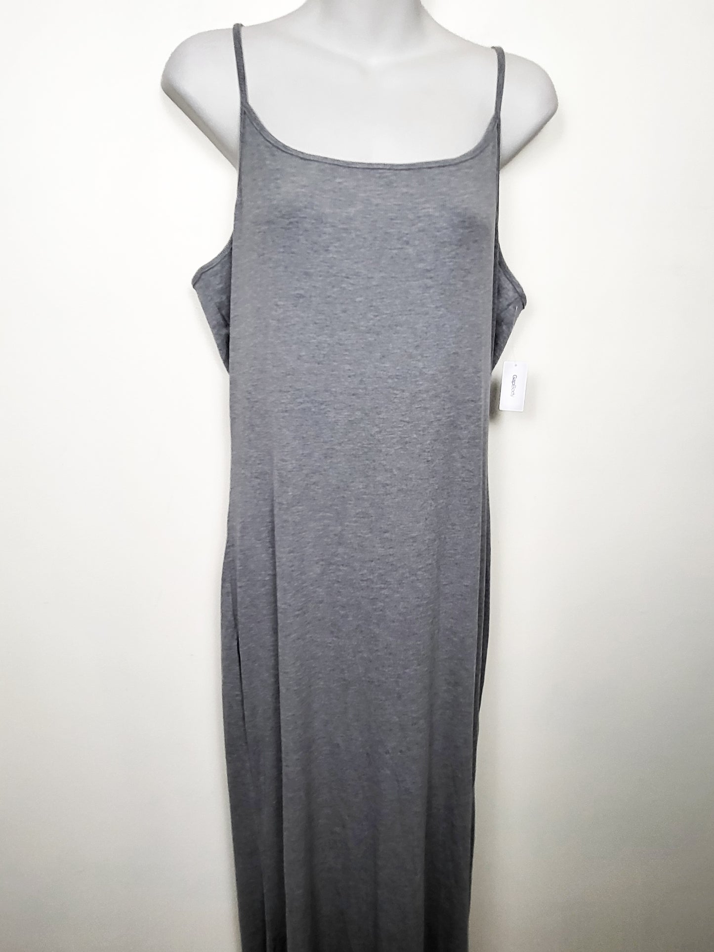 NEW - Gap Body Mini Rib Pajama Maxi Dress in Gray | Size XXL