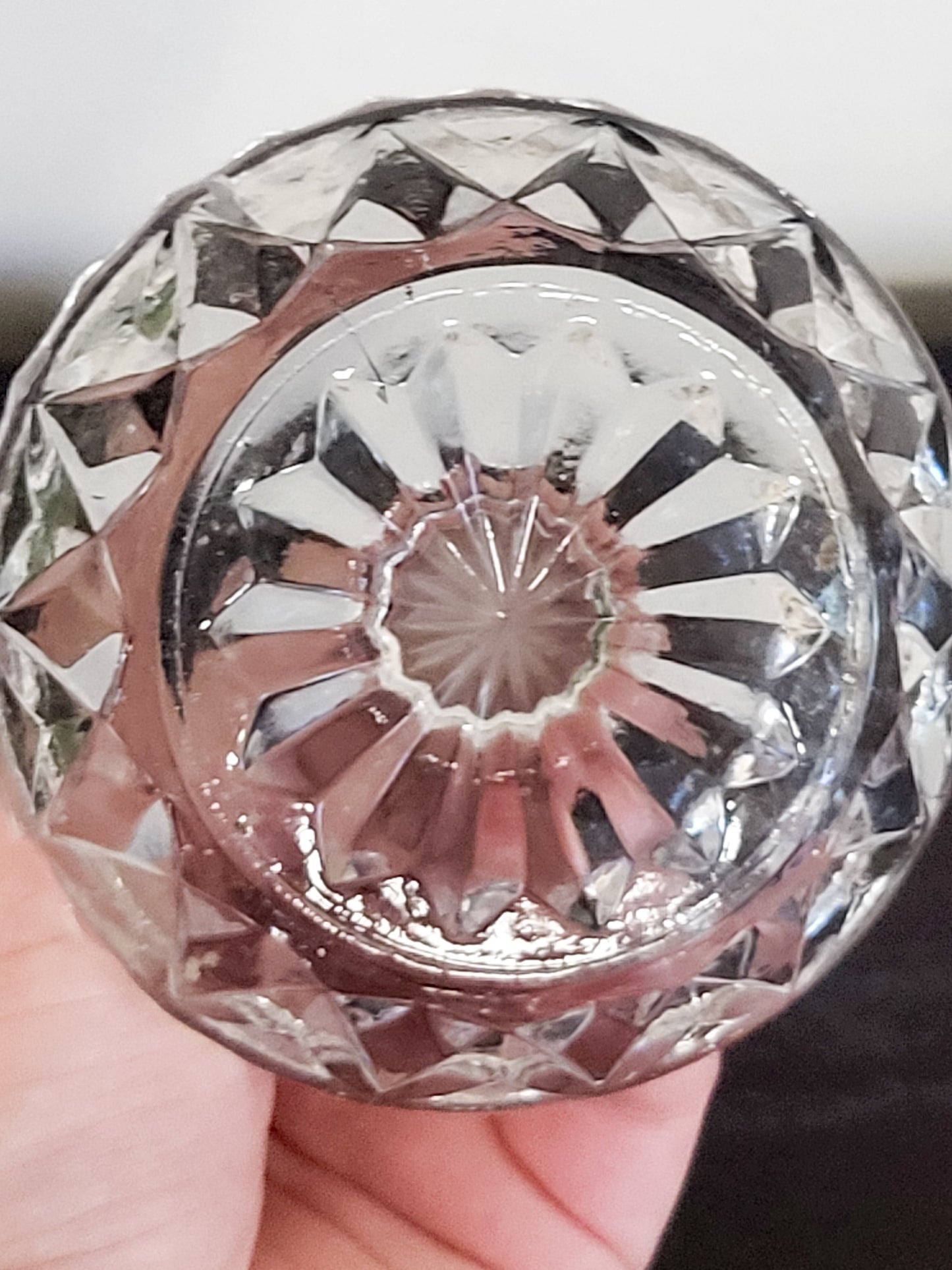 Vintage Clear Cut Crystal Jewelry Ring Holder/Trinket Dish (sorry, no shipping)