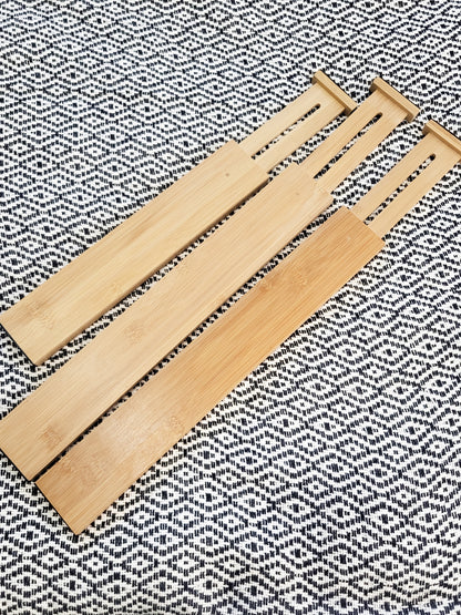 Adjustable Bamboo Drawer Dividers (sorry, no shipping)