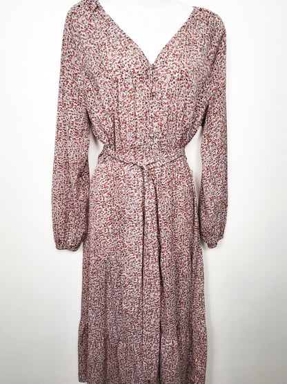 Minkpink ditzy floral midi dress with tie belt  Size SMALL