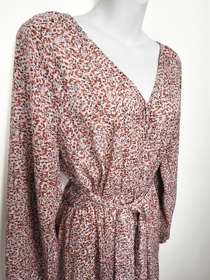 Minkpink ditzy floral midi dress with tie belt  Size SMALL