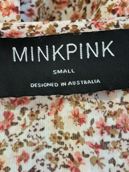 Minkpink ditzy floral midi dress with tie belt  Size SMALL