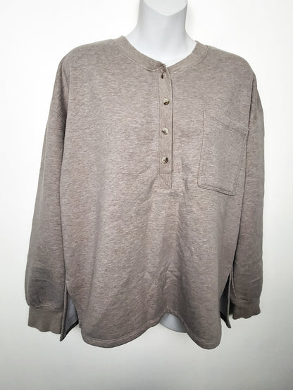 Joe Fresh x Jillan Harris oversized "Retreat Henley" sweatshirt | Size LARGE