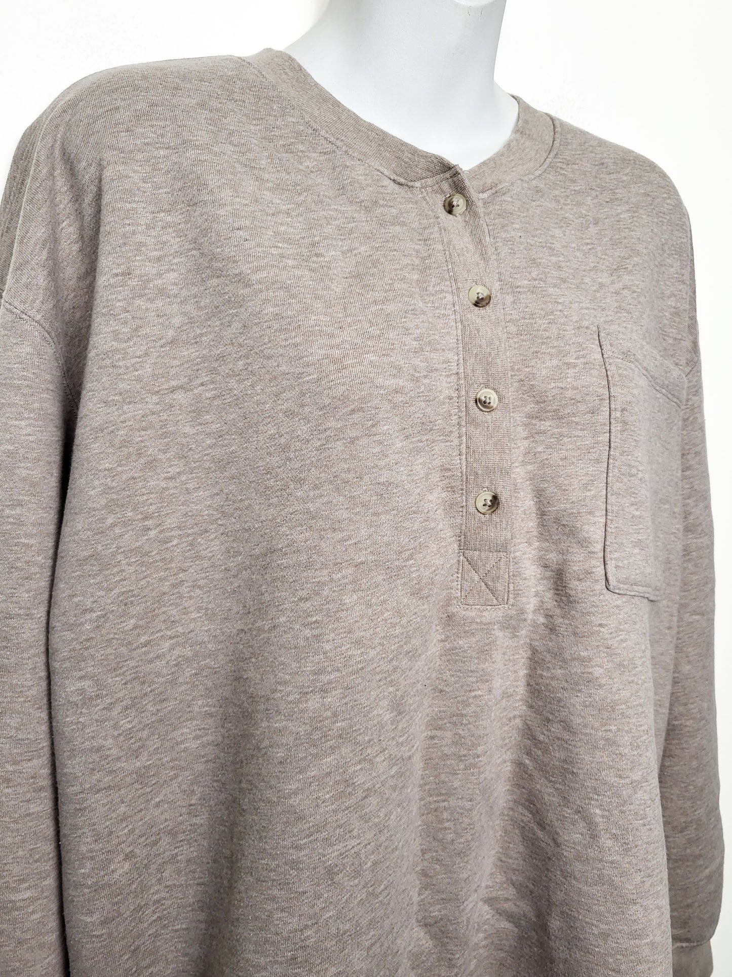Joe Fresh x Jillan Harris oversized "Retreat Henley" sweatshirt | Size LARGE