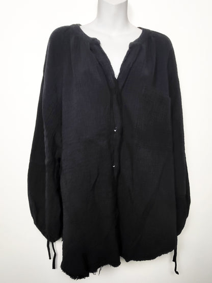 Aerie American Eagle black "Poet Button Up" shirt | Size LARGE