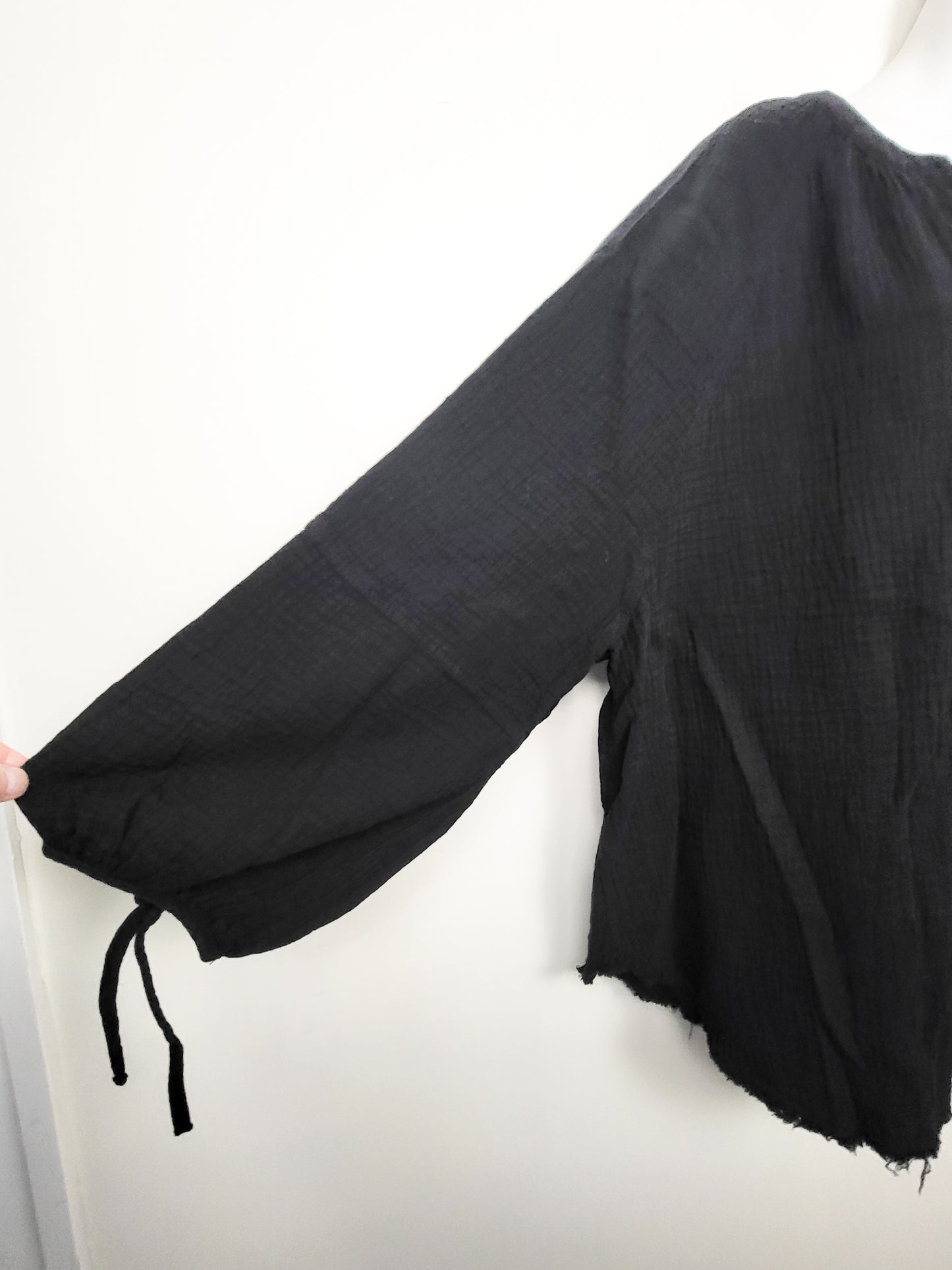 Aerie American Eagle black "Poet Button Up" shirt | Size LARGE