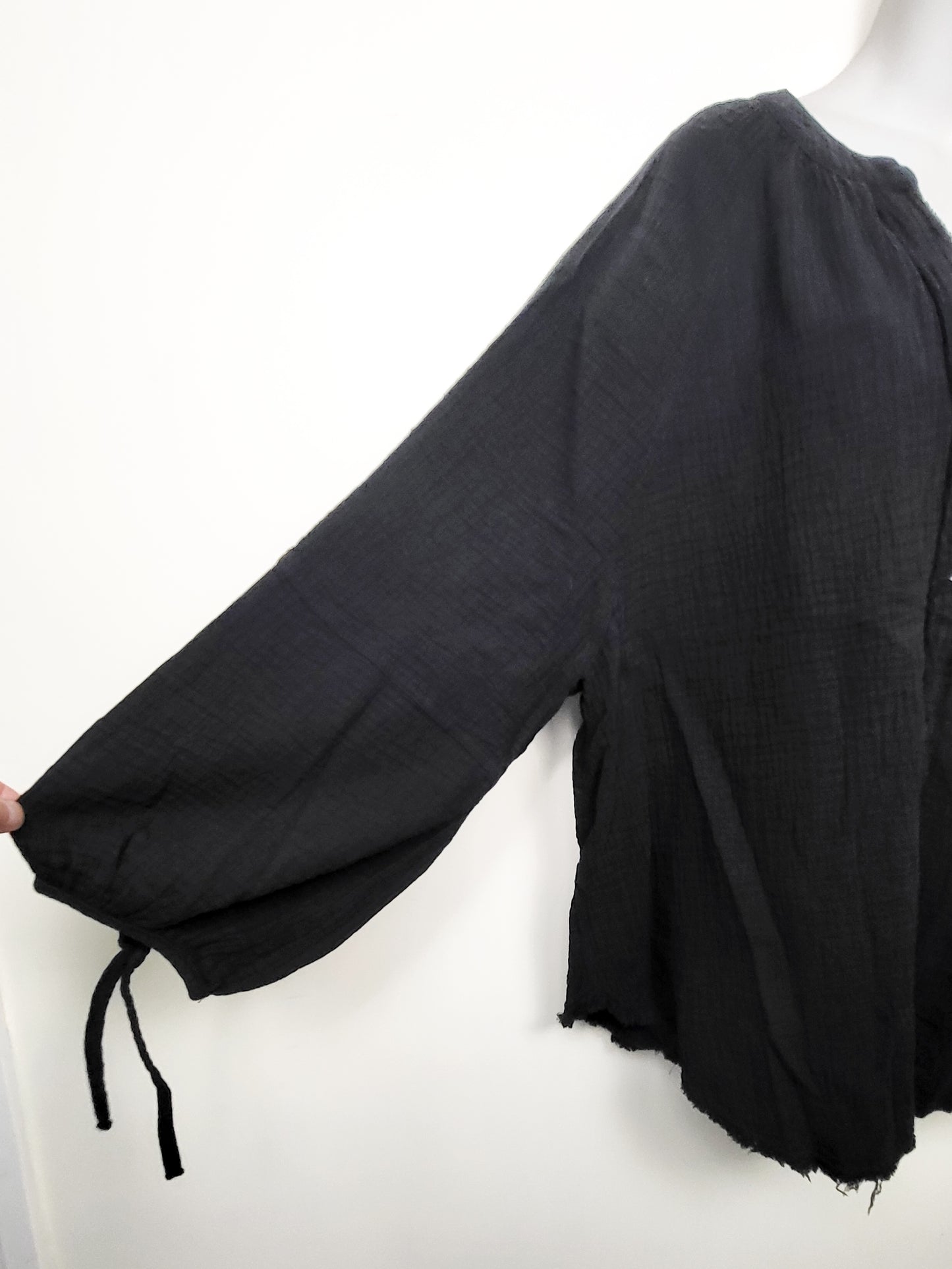Aerie American Eagle black "Poet Button Up" shirt | Size LARGE