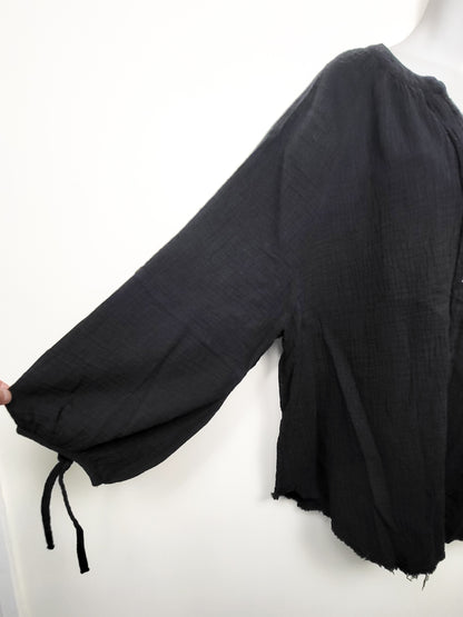 Aerie American Eagle black "Poet Button Up" shirt | Size LARGE