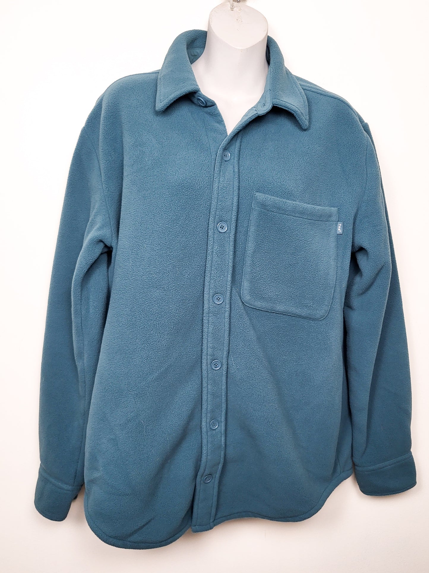 TNA Artizia teal button down fleece "Polar" shirt \ shacket | Size MEDIUM