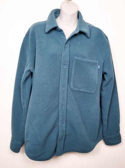 TNA Artizia teal button down fleece "Polar" shirt \ shacket | Size MEDIUM