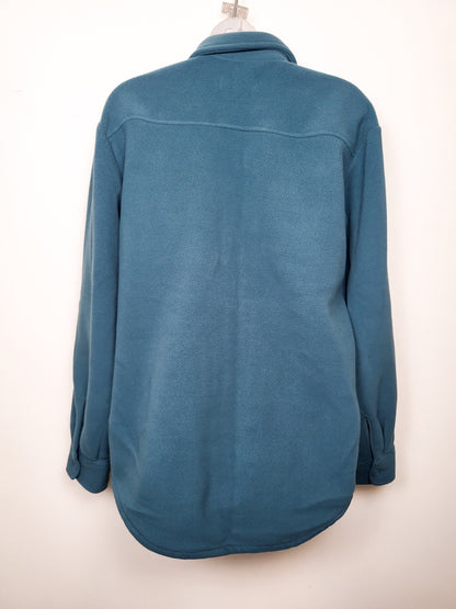 TNA Artizia teal button down fleece "Polar" shirt \ shacket | Size MEDIUM