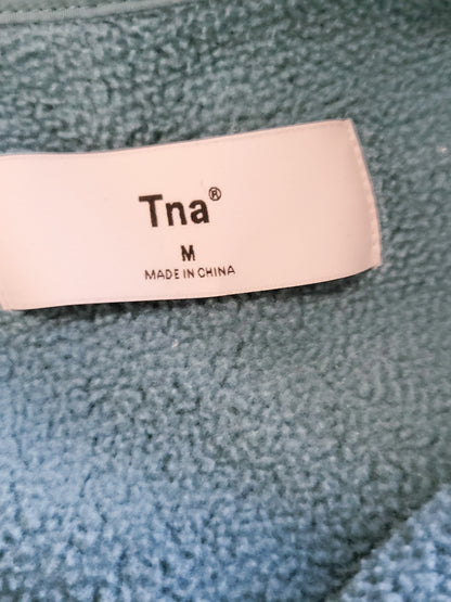 TNA Artizia teal button down fleece "Polar" shirt \ shacket | Size MEDIUM
