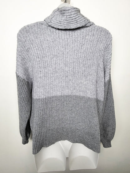 American Eagle Chunky Knit Gray Colourblock Turtleneck | Size XS