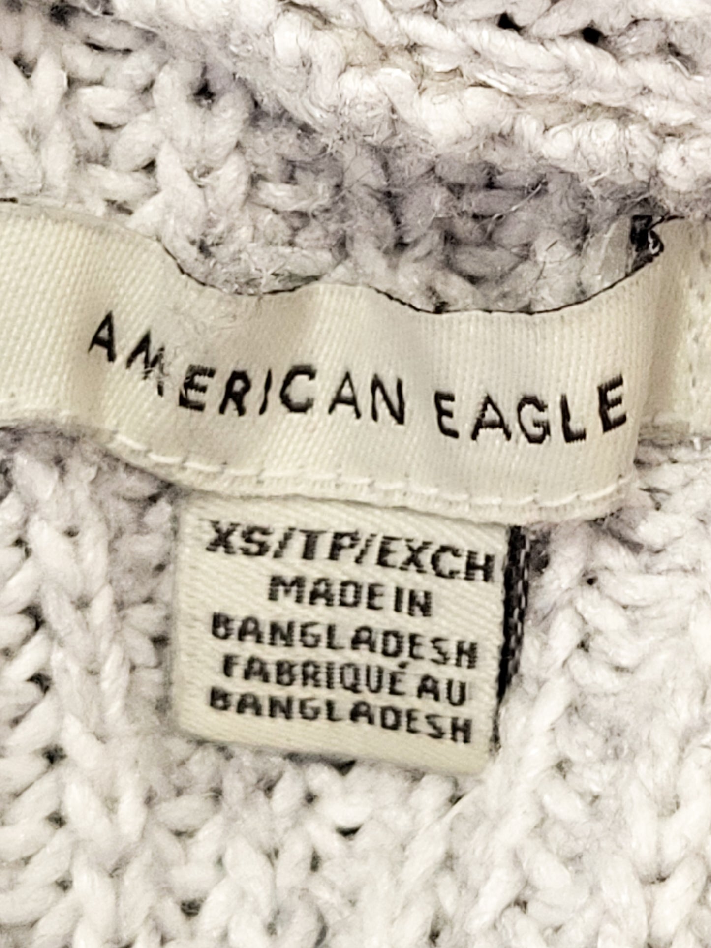 American Eagle Chunky Knit Gray Colourblock Turtleneck | Size XS
