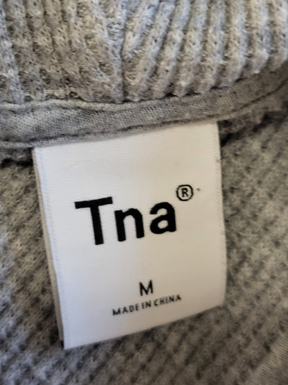 TNA grey cropped waffle knit hoodie | Size MEDIUM