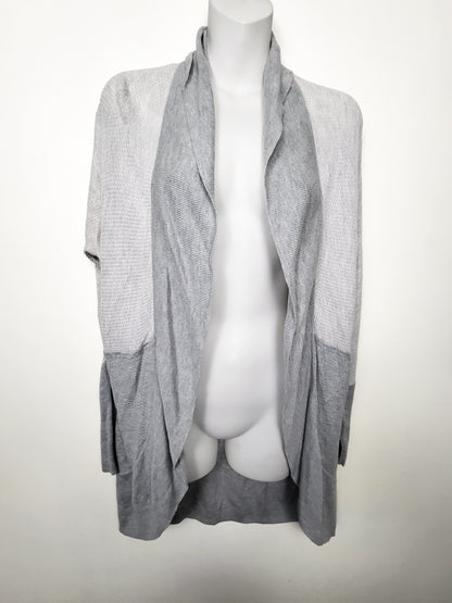 Camber & Grace grey two-tone open drape cardigan sweater | Size SMALL