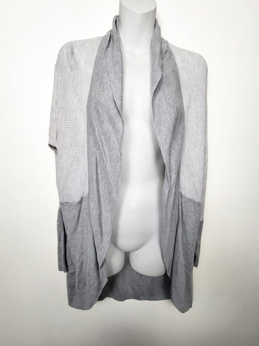 Camber & Grace grey two-tone open drape cardigan sweater | Size SMALL