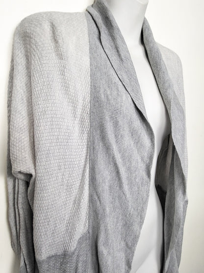 Camber & Grace grey two-tone open drape cardigan sweater | Size SMALL
