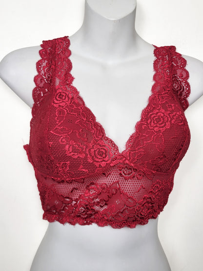 Only red lace longline bralette | Size MEDIUM