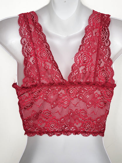 Only red lace longline bralette | Size MEDIUM