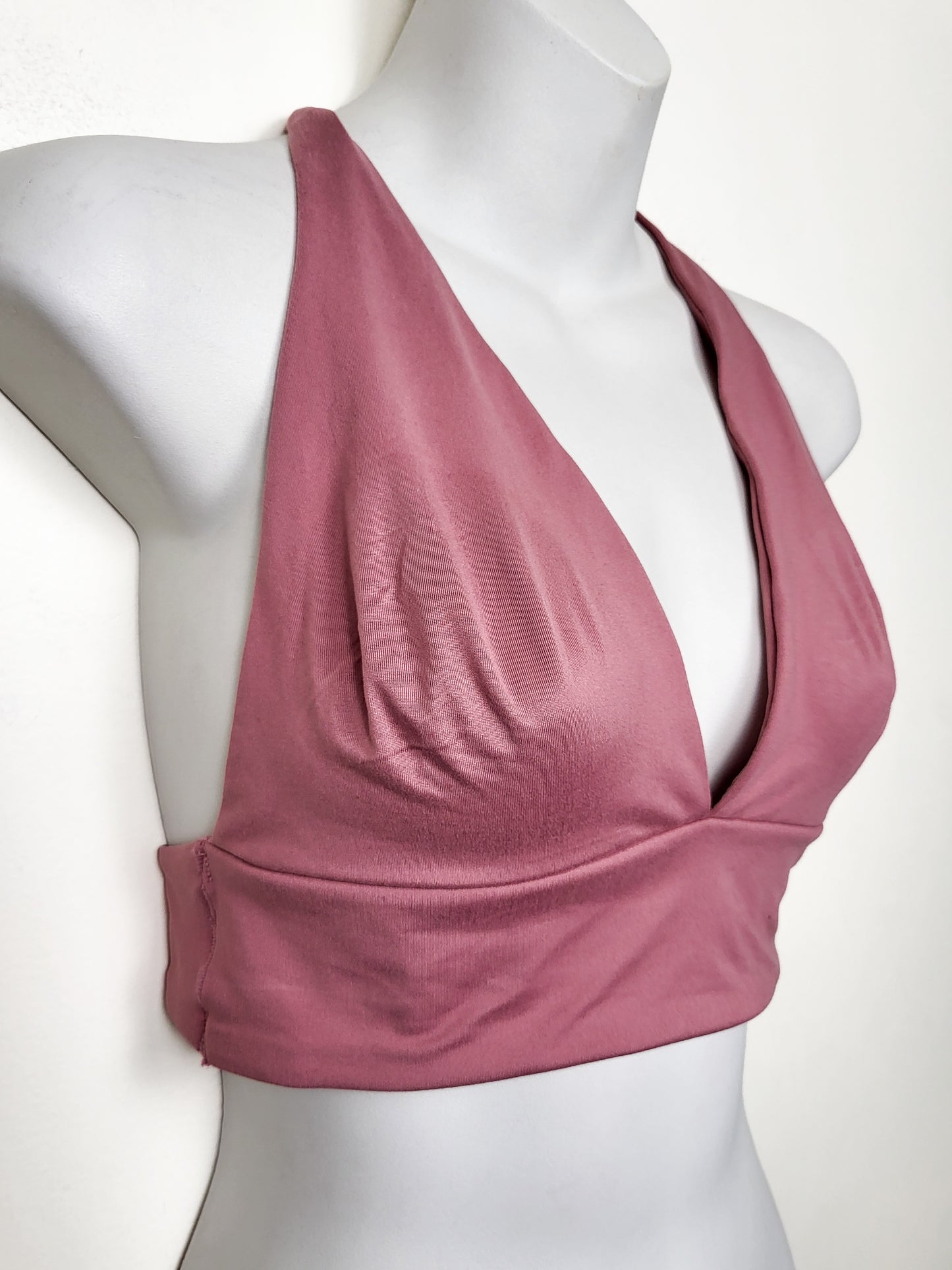 Pink halter bra with cage back | Size MEDIUM