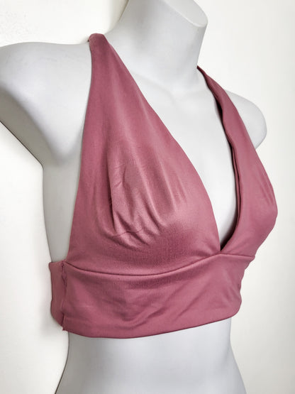 Pink halter bra with cage back | Size MEDIUM
