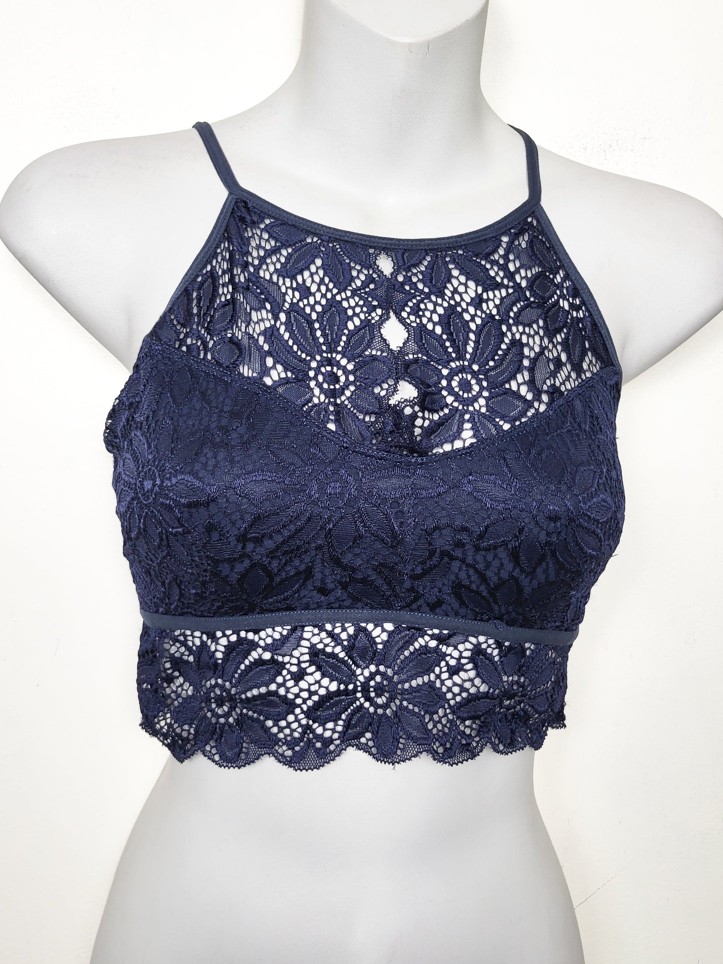 NEW - Zenana Outfitters navy "Lace is More" bralette