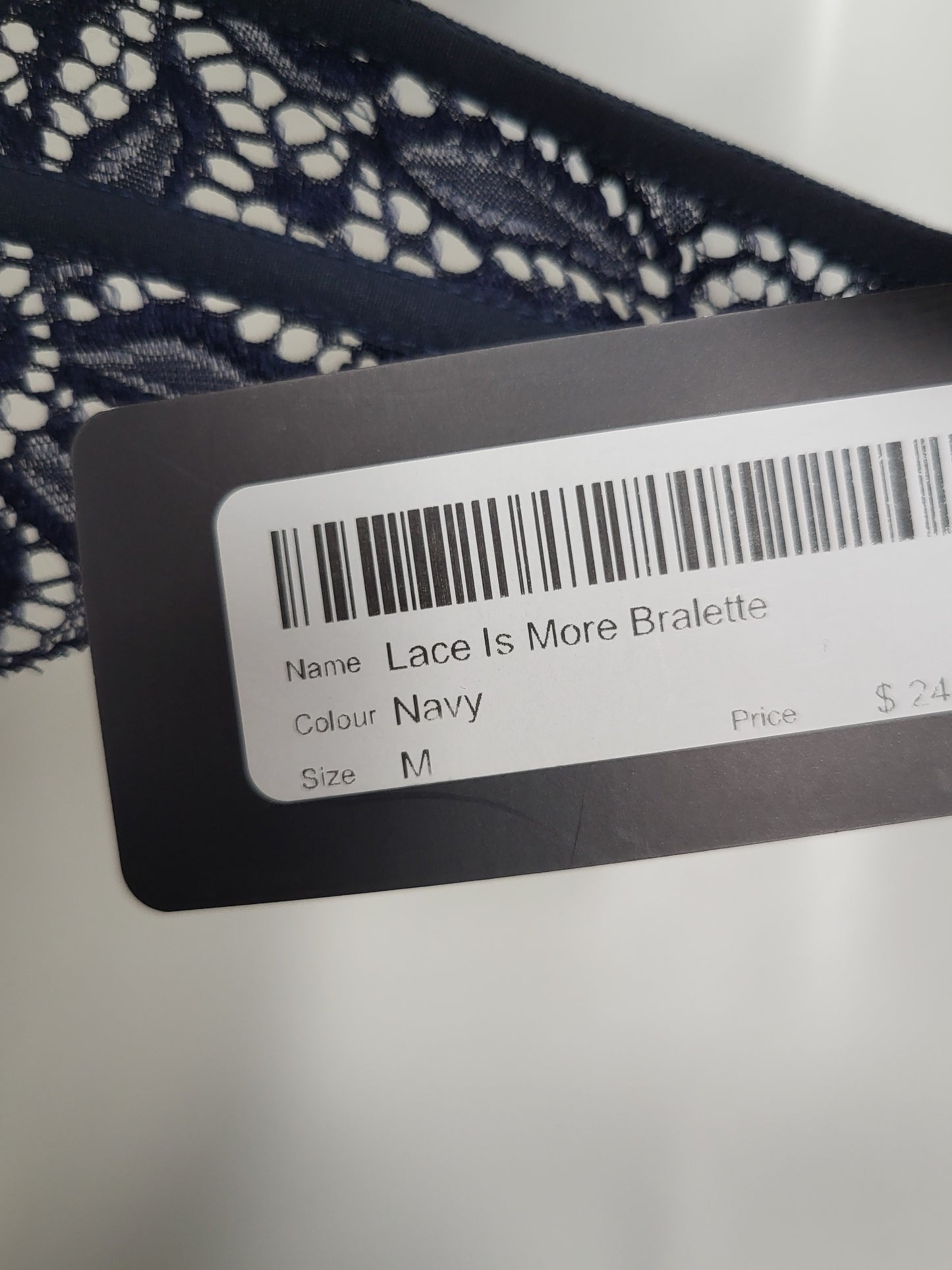 NEW - Zenana Outfitters navy "Lace is More" bralette