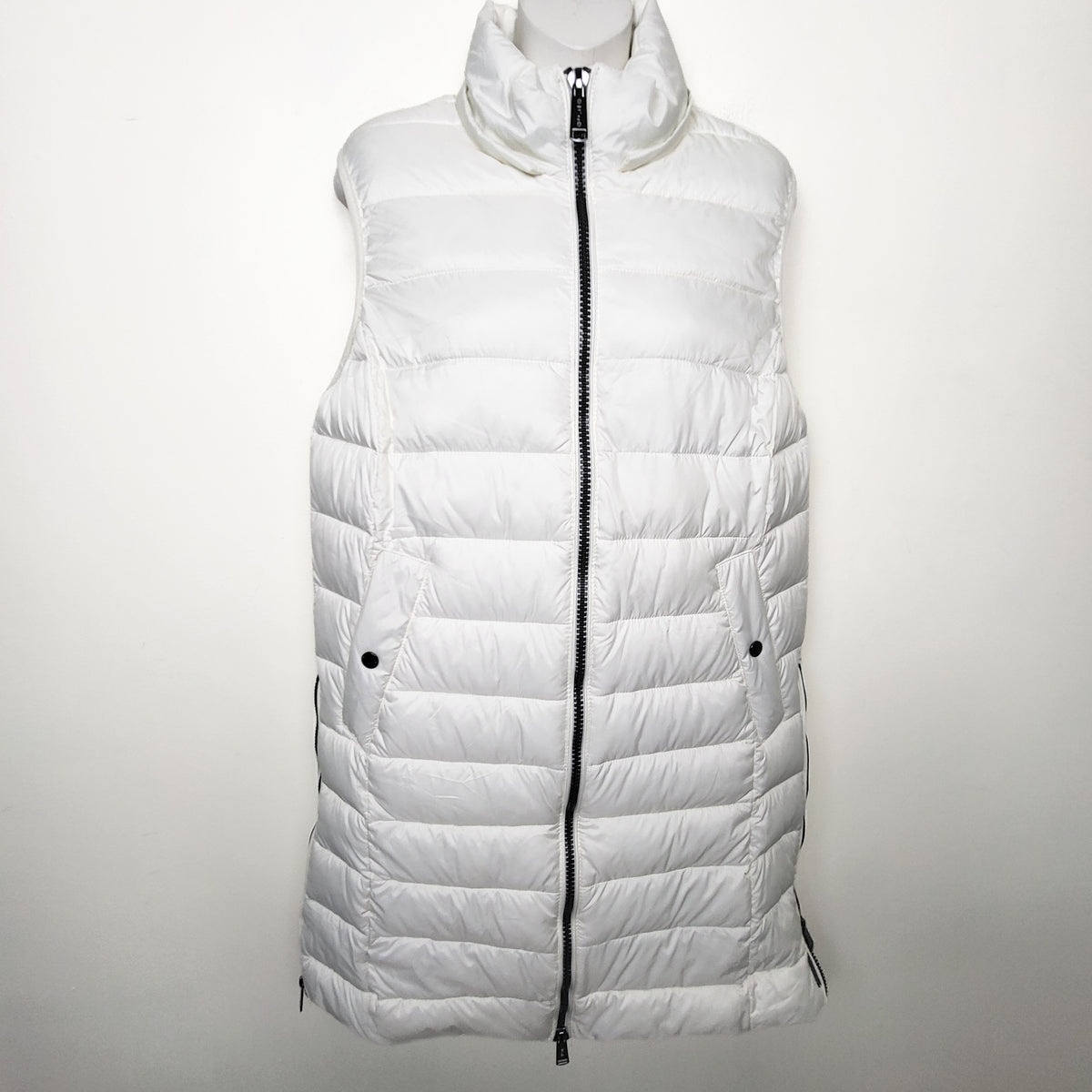 Landsen white long line puffer vest | Size 8
