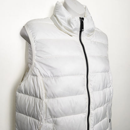 Landsen white long line puffer vest | Size 8