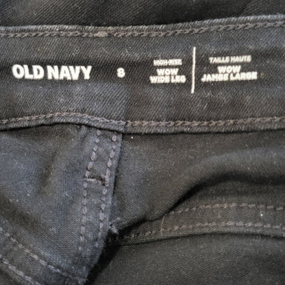 Old Navy black high rise WOW wide leg pants. Size 8