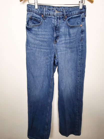 Old Navy medium wash high rise wide leg jeans | Size 6