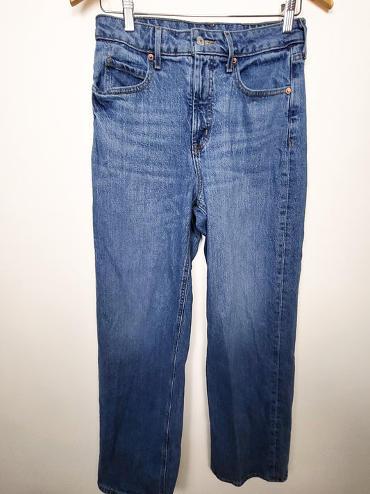 Old Navy medium wash high rise wide leg jeans | Size 6