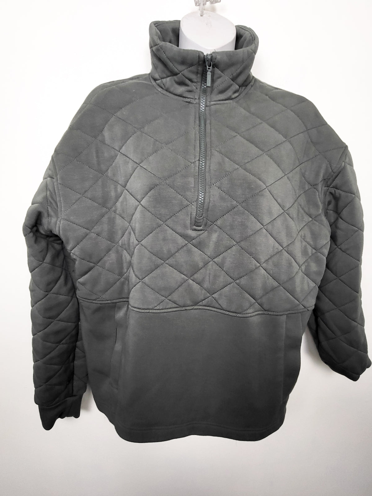 Tilley green Quilted Quarter-Zip Pullover Sweater | Size MEDIUM
